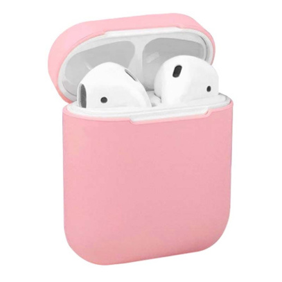 Чехол для Apple AirPods 1/2 Silicone Case Pink, Ярко-розовый