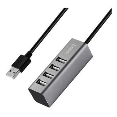 USB-хаб hoco. 4 USB Ports Hub (HB1) Черный