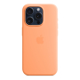 Чехол Silicone Case для Apple iPhone 15 Pro с MagSafe  Orange Sorbet, оранжевый