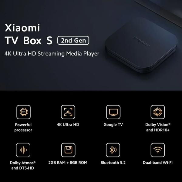 ТВ-приставка Xiaomi Mi TV Box S 2nd Gen 4K (MDZ-28-AA) Чёрный
