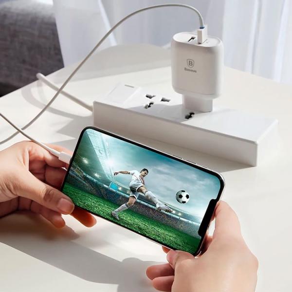 Зарядное устройство USB-A + USB Quick Charge 23Вт Bojure Series (CCALL-AG02) Белый