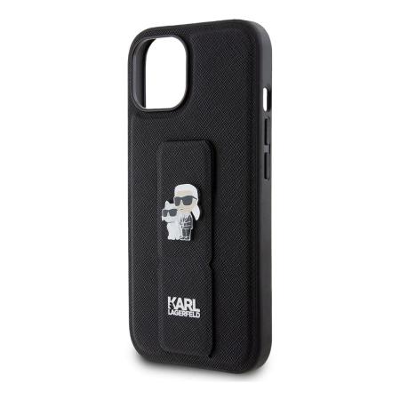 Чехол Karl Lagerfeld для iPhone 15 Karl hc gripstand saffiano kc pins (KLHCP15SGSAKCPK) Черный