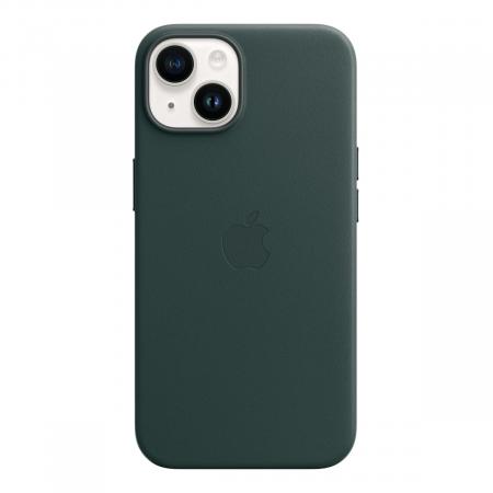 Чехол Leather Case MagSafe для Apple iPhone 14 «Forest Green» Зеленый