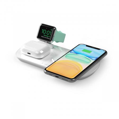 Зарядная станция Deppa 3в1 17,5W (24010) White, белый