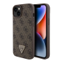 Чехол Guess для iPhone 15 Plus PU 4G Triangle Diamond metal logo Hard (GUHCP15MP4TDPW) Коричневый