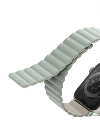 Ремешок UNIQ для Apple Watch 42/44/45/49 мм Revix reversible Magnetic (45MM-REVSAGBEG) Зеленый/Бежевый