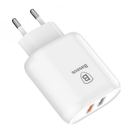 Зарядное устройство USB-A + USB Quick Charge 23Вт Bojure Series (CCALL-AG02) Белый