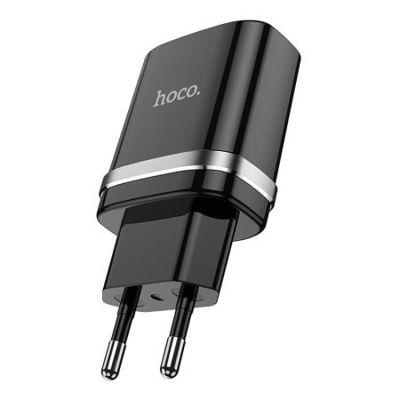 Зарядное устройство hoco. USB-A Indicator single port safety charger (N1) Чёрный