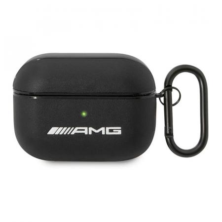 Чехол AMG для Airpods Pro Genuine leather with stamped logo (AMAPSLWK) Черный