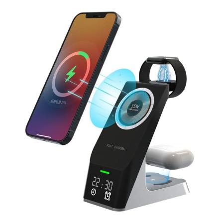 Беспроводная зарядная станция 6в1 Magnetic Wireless Charger (HYD-H27) Black, черный
