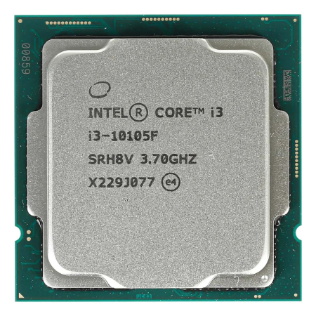 Процессор Intel Core i3-10105F 3.7ГГц (Turbo 4.4ГГц), LGA1200, OEM (CM8070104291323)